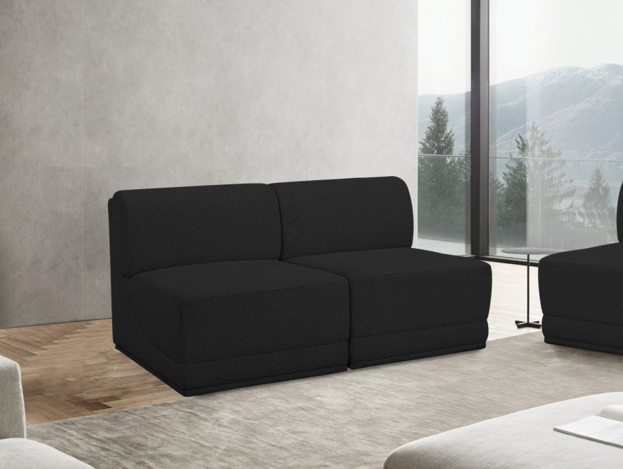 Ollie Boucle Fabric Sofa Black from Meridian - Luna Furniture