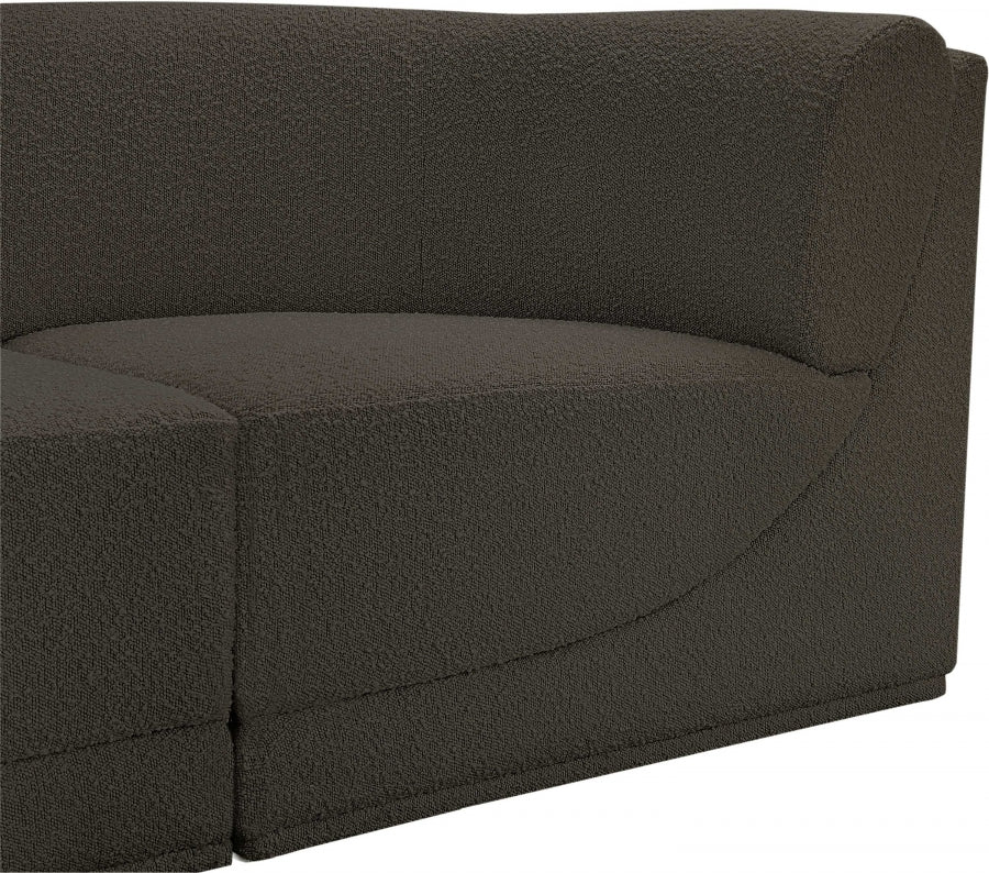 Ollie Boucle Fabric Sofa Brown from Meridian - Luna Furniture