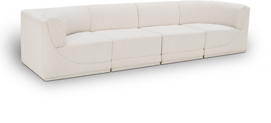 Ollie Boucle Fabric Sofa Cream from Meridian - Luna Furniture