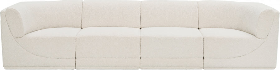 Ollie Boucle Fabric Sofa Cream from Meridian - Luna Furniture