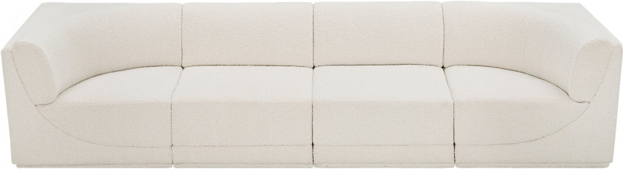 Ollie Boucle Fabric Sofa Cream from Meridian - Luna Furniture