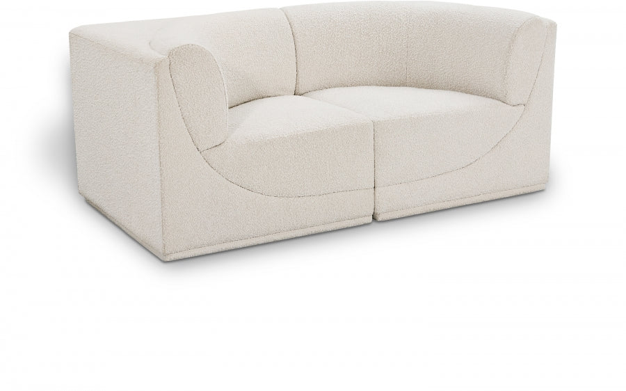 Ollie Boucle Fabric Sofa Cream from Meridian - Luna Furniture