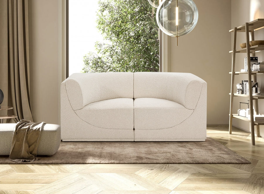 Ollie Boucle Fabric Sofa Cream from Meridian - Luna Furniture