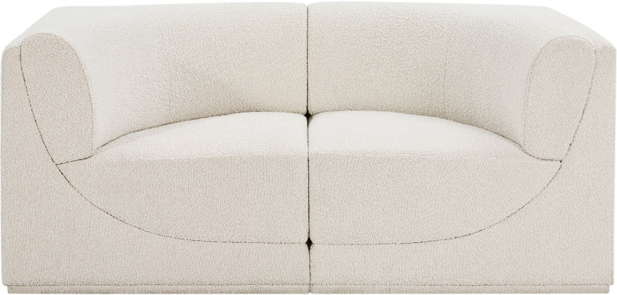 Ollie Boucle Fabric Sofa Cream from Meridian - Luna Furniture