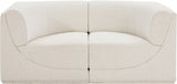 Ollie Boucle Fabric Sofa Cream from Meridian - Luna Furniture