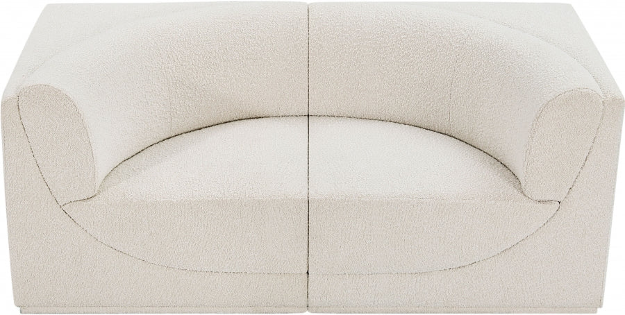 Ollie Boucle Fabric Sofa Cream from Meridian - Luna Furniture