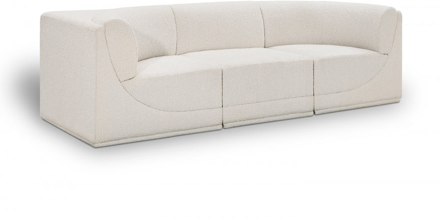 Ollie Boucle Fabric Sofa Cream from Meridian - Luna Furniture