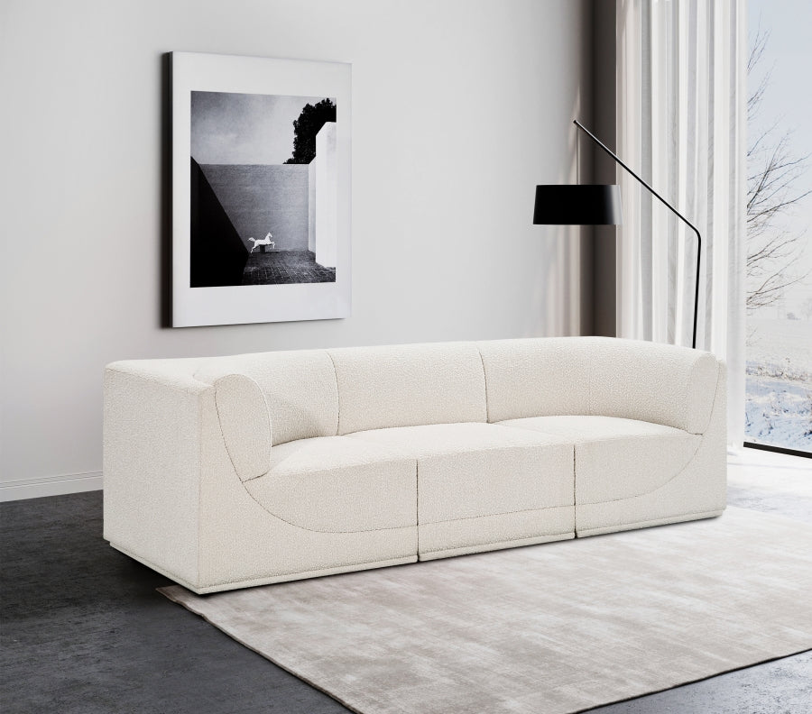 Ollie Boucle Fabric Sofa Cream from Meridian - Luna Furniture