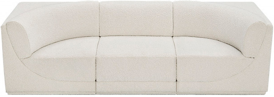 Ollie Boucle Fabric Sofa Cream from Meridian - Luna Furniture