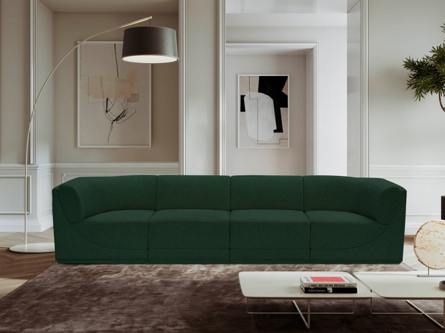 Ollie Boucle Fabric Sofa Green from Meridian - Luna Furniture