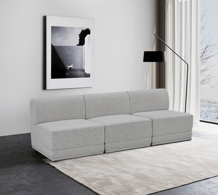 Ollie Boucle Fabric Sofa Grey from Meridian - Luna Furniture