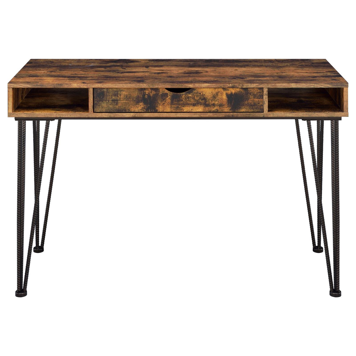 Olvera Antique Nutmeg/Dark Bronze 1-Drawer Writing Desk from Coaster - Luna Furniture