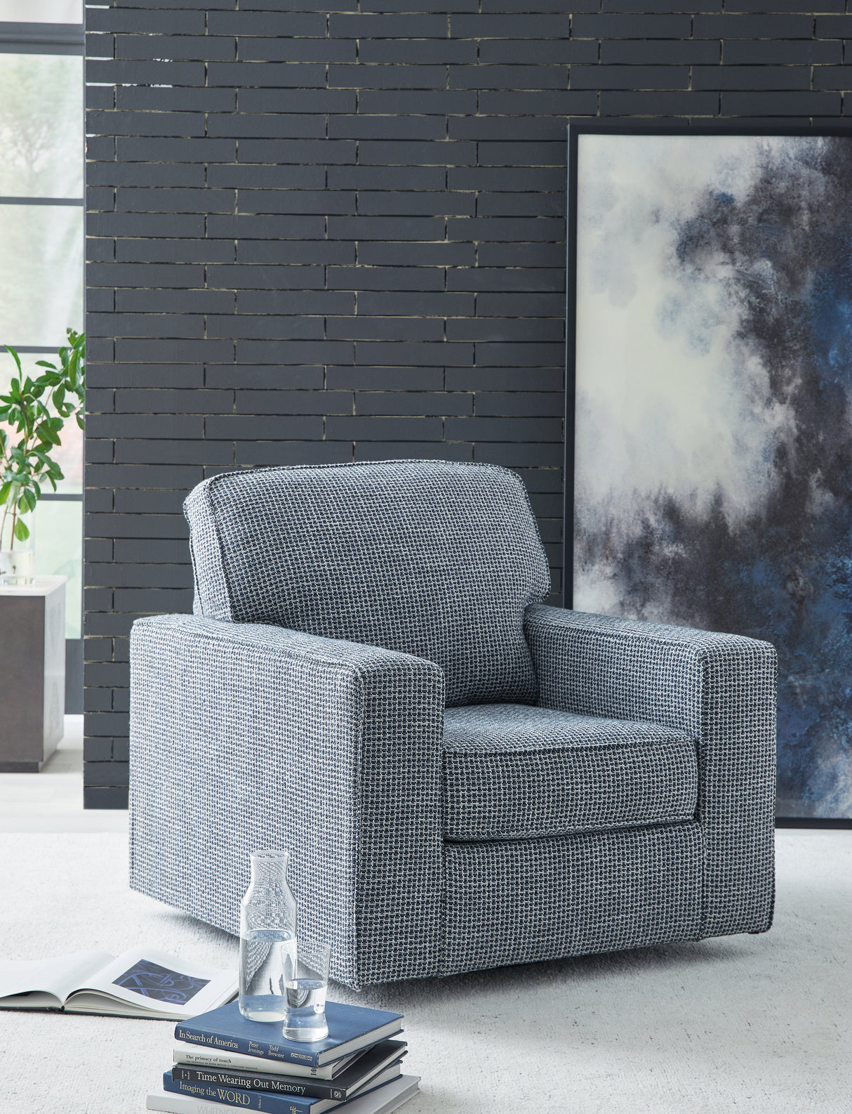 Olwenburg Denim Swivel Accent Chair - A3000652 - Luna Furniture