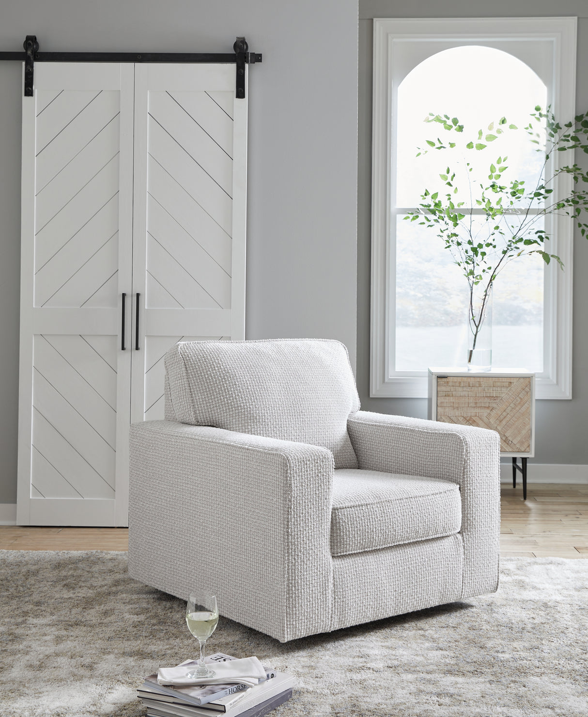 Olwenburg Taupe Swivel Accent Chair - A3000650 - Luna Furniture