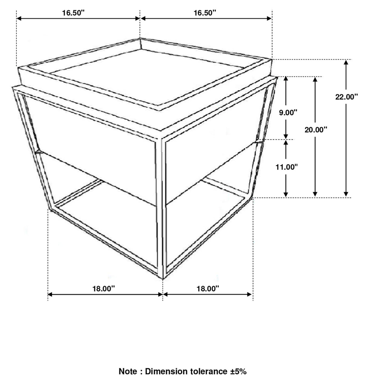 Ondrej Dark Brown/Gunmetal Square Accent Table with Removable Top Tray from Coaster - Luna Furniture