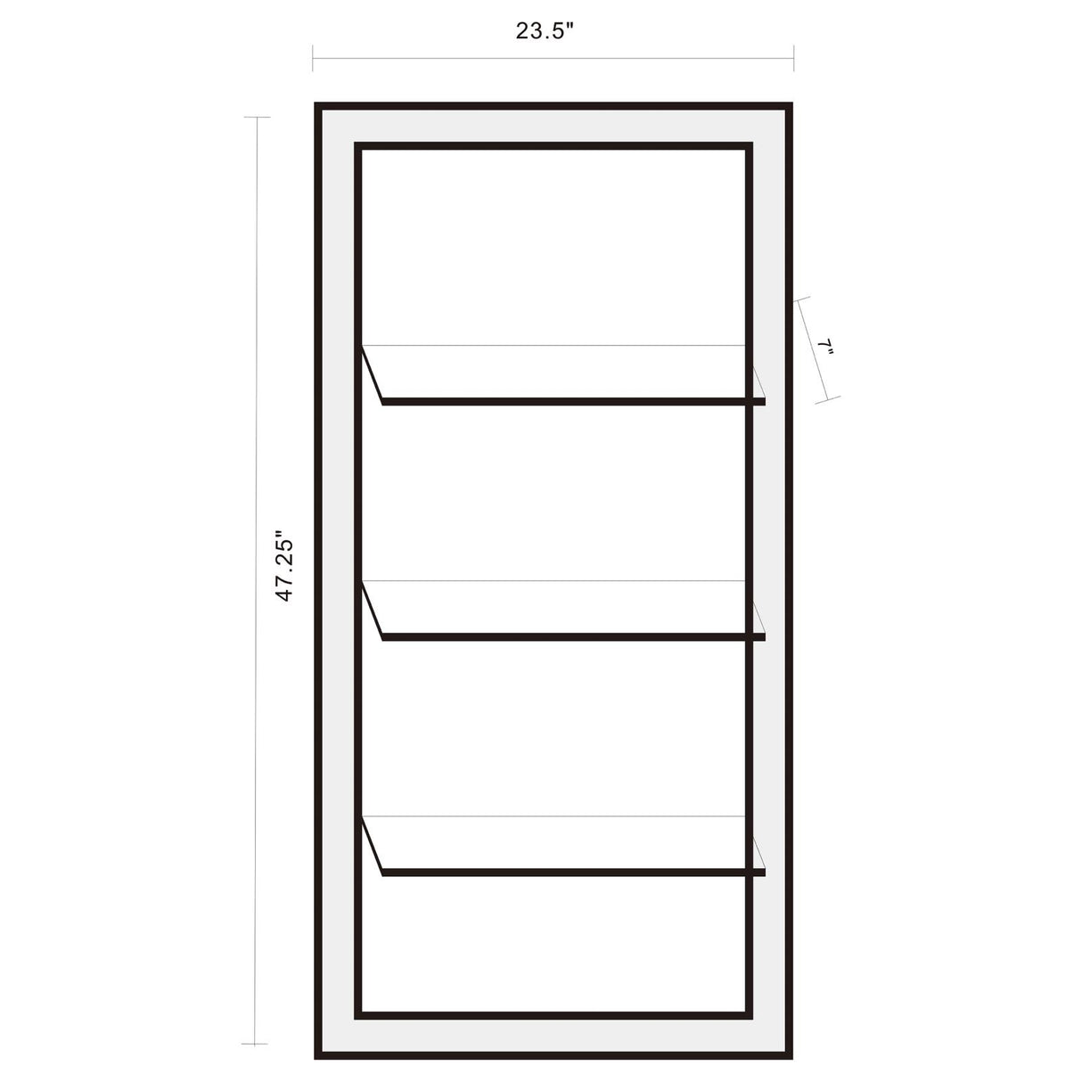 Oriel 3-Shelf Rectangle Wall Mirror from Coaster - Luna Furniture