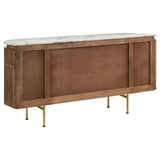 Ortega 4-door Marble Top Dining Sideboard Server White and Natural from Coaster - Luna Furniture