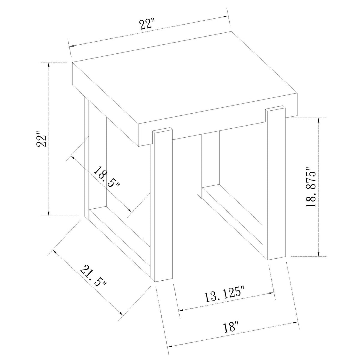 Pala Rectangular End Table with Sled Base White High Gloss/Natural from Coaster - Luna Furniture