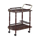 Palmer Merlot/Brass 2-Tier Serving Cart from Coaster - Luna Furniture