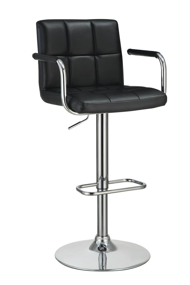 Palomar Black/Chrome Adjustable Height Bar Stool from Coaster - Luna Furniture