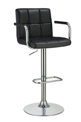 Palomar Black/Chrome Adjustable Height Bar Stool from Coaster - Luna Furniture