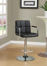 Palomar Black/Chrome Adjustable Height Bar Stool from Coaster - Luna Furniture