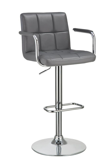 Palomar Gray/Chrome Adjustable Height Bar Stool from Coaster - Luna Furniture