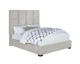 Panes Queen Tufted Upholstered Panel Bed Beige from Coaster - Luna Furniture