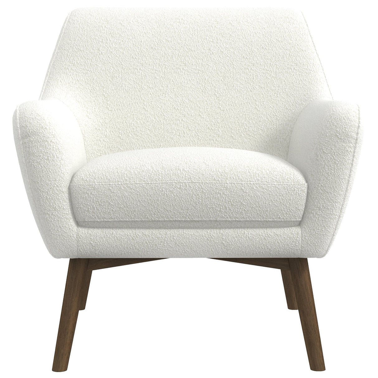 Panom Mid-Century Modern White Boucle  Lounge Chair - AFC01926 - Luna Furniture