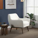 Panom Mid-Century Modern White Boucle  Lounge Chair - AFC01926 - Luna Furniture