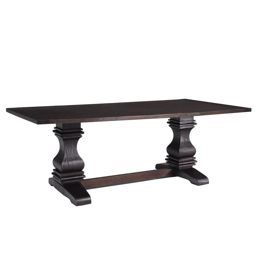 Parkins Rustic Espresso Double Pedestals Dining Table from Coaster - Luna Furniture