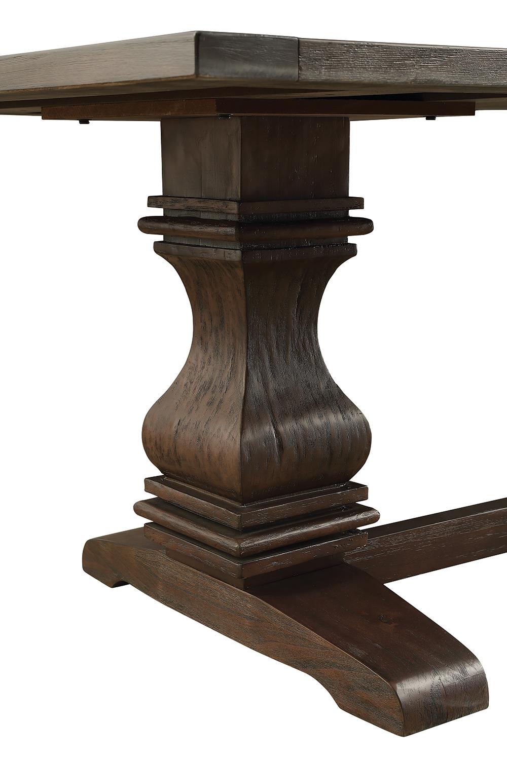 Parkins Rustic Espresso Double Pedestals Dining Table from Coaster - Luna Furniture