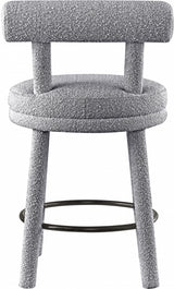 Parlor Boucle Fabric Bar / Counter Stools Grey, Set of 2 from Meridian - Luna Furniture