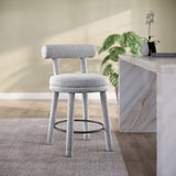 Parlor Boucle Fabric Bar / Counter Stools Grey, Set of 2 from Meridian - Luna Furniture