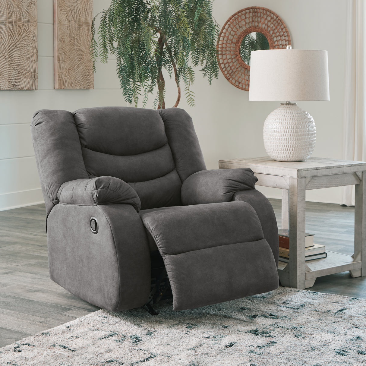 Partymate Slate Recliner - 3690325 - Luna Furniture