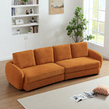 Paton Mid-Century Modern 114.5'' Boucle Fabric Sofa Burnt Orange - AFC01952 - Luna Furniture