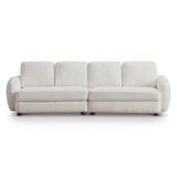 Paton Mid-Century Modern 114.5'' Boucle Fabric Sofa Cream - AFC01951 - Luna Furniture