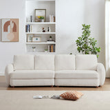 Paton Mid-Century Modern 114.5'' Boucle Fabric Sofa Cream - AFC01951 - Luna Furniture