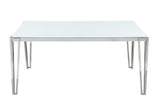 Pauline White/Chrome Rectangular Dining Table with Metal Leg from Coaster - Luna Furniture