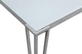 Pauline White/Chrome Rectangular Dining Table with Metal Leg from Coaster - Luna Furniture