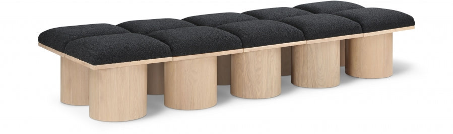 Pavilion Boucle Fabric 10pc. Modular Bench Black from Meridian - Luna Furniture