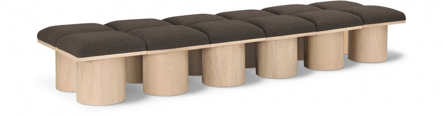 Pavilion Boucle Fabric 12pc. Modular Bench Brown from Meridian - Luna Furniture