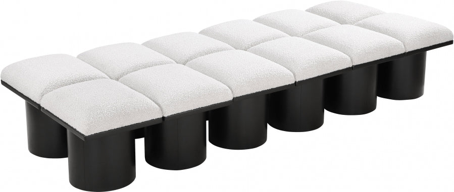 Pavilion Boucle Fabric 12pc. Modular Bench Cream from Meridian - Luna Furniture