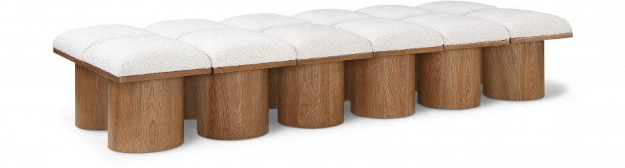 Pavilion Boucle Fabric 12pc. Modular Bench Cream from Meridian - Luna Furniture