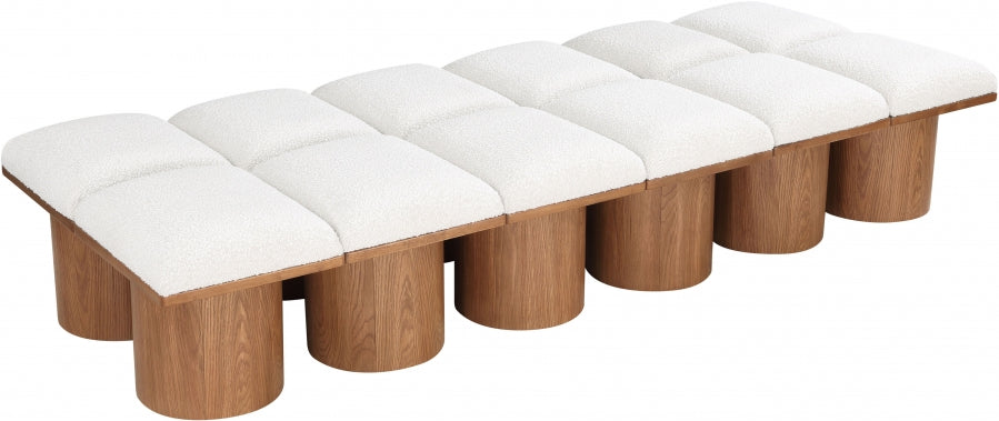 Pavilion Boucle Fabric 12pc. Modular Bench Cream from Meridian - Luna Furniture