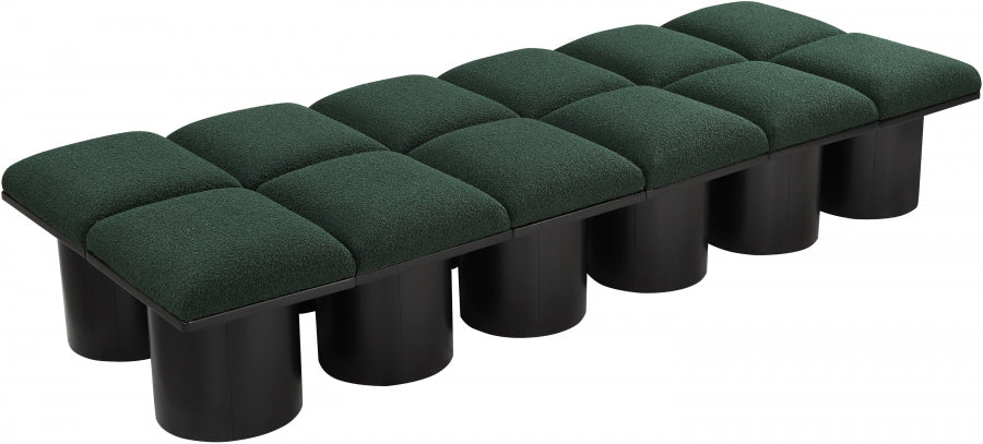 Pavilion Boucle Fabric 12pc. Modular Bench Green from Meridian - Luna Furniture