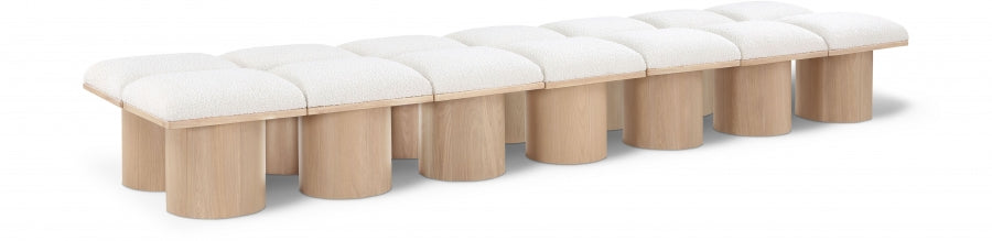 Pavilion Boucle Fabric 14pc. Modular Bench Cream from Meridian - Luna Furniture