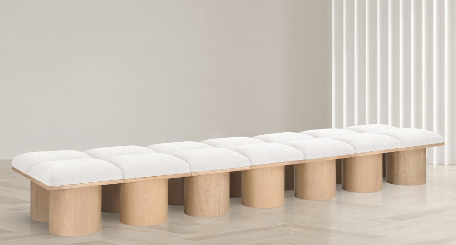 Pavilion Boucle Fabric 14pc. Modular Bench Cream from Meridian - Luna Furniture