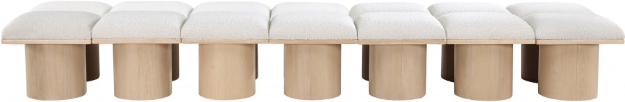 Pavilion Boucle Fabric 14pc. Modular Bench Cream from Meridian - Luna Furniture