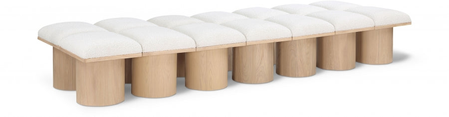 Pavilion Boucle Fabric 14pc. Modular Bench Cream from Meridian - Luna Furniture